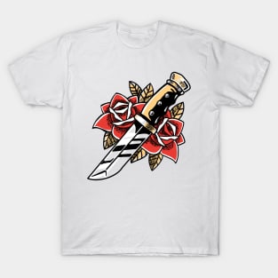 Dagger and Roses Tattoo Graphic T-Shirt